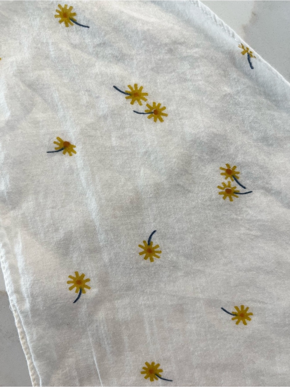 Madewell 100% Organic Cotton Handkerchief | Cream and Yellow Flower Print - Picture 7 of 7